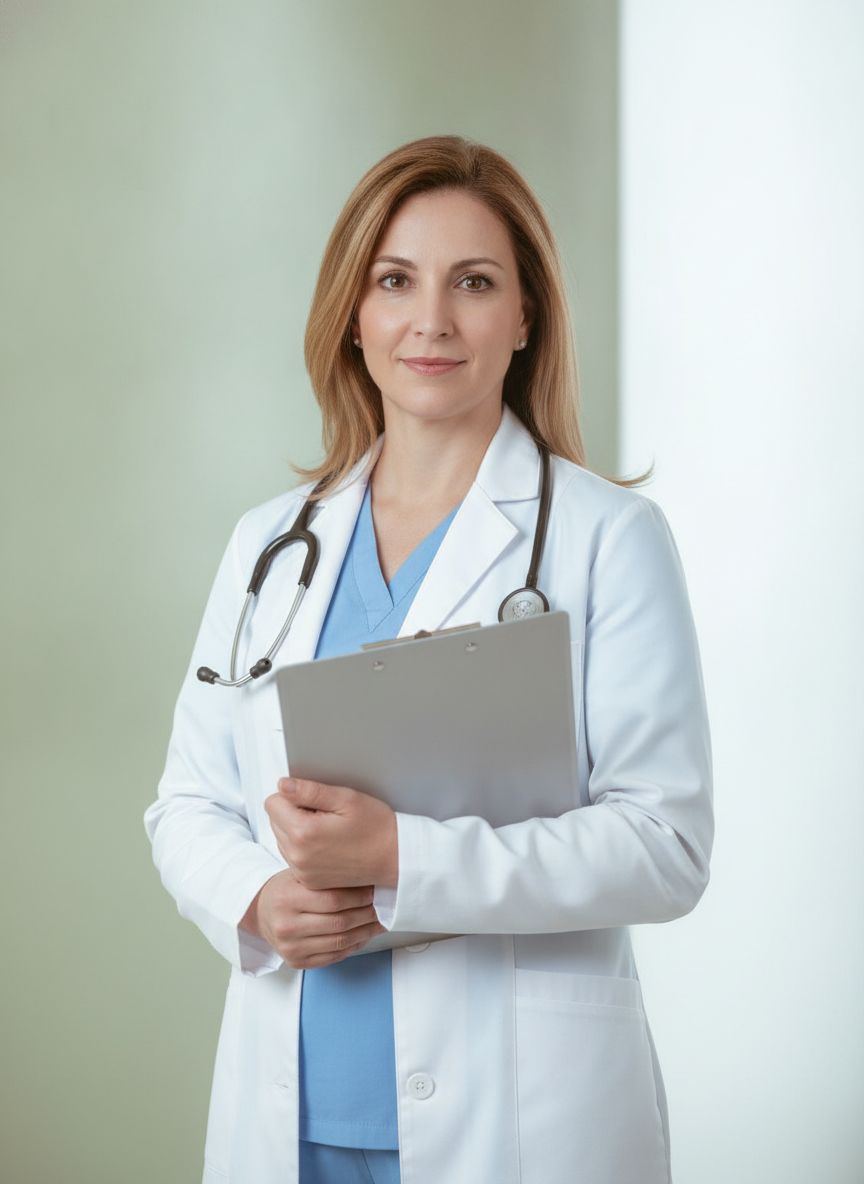 Portrait of Dr. Sarah Chen, board-certified dermatologist
