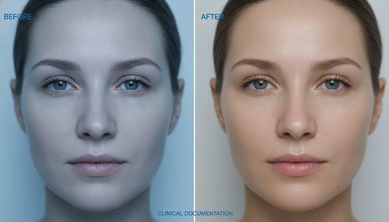 Before and after: improved skin texture and hydration after 8 weeks using Hyaluronic Serum