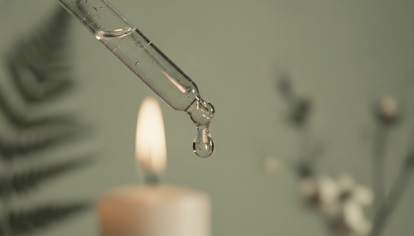 Macro close-up of serum droplet
